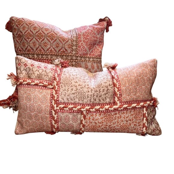 Custom Bohemian Luxury Throw Pillows Multi-pattern Corals Creams Taj Mahal Style - Picture 1 of 12